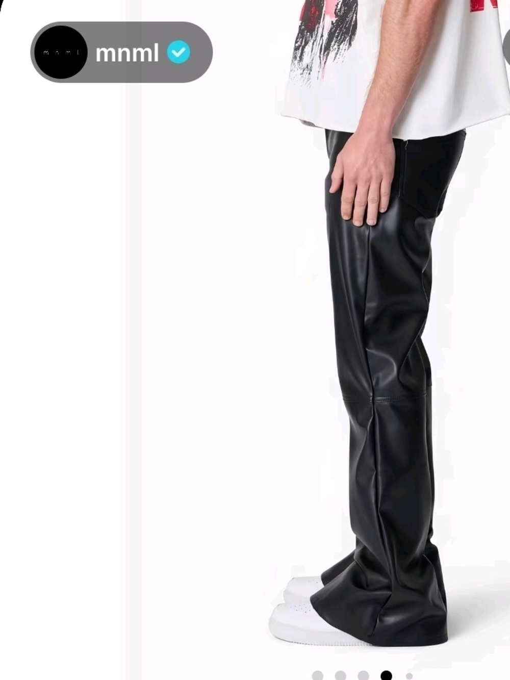 MNML Black Faux Leather Straight-Leg Trousers 00025